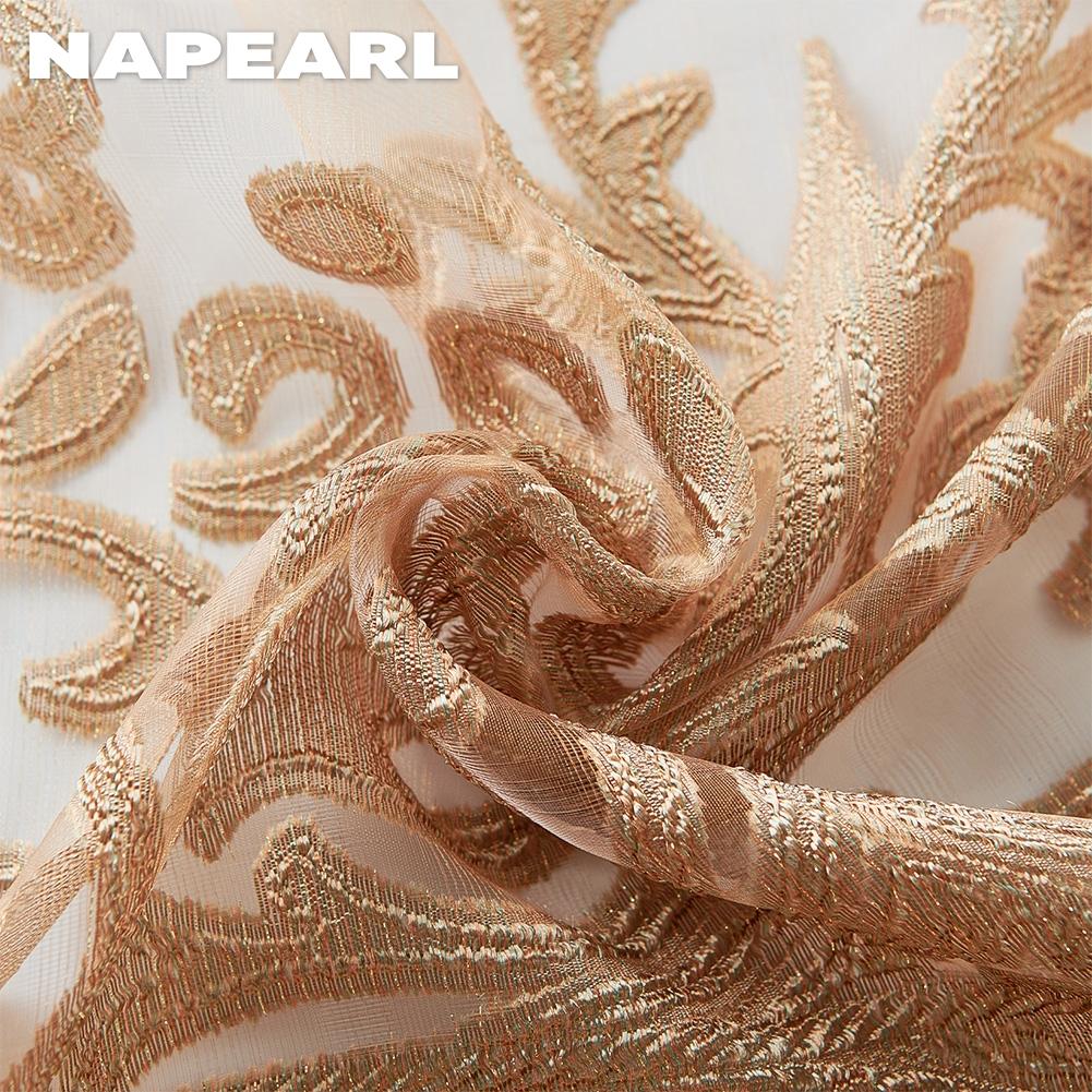 1 rideau double couche occultant et transparent de luxe européen NAPEARL pour chambre à coucher, salon, décoration de la maison