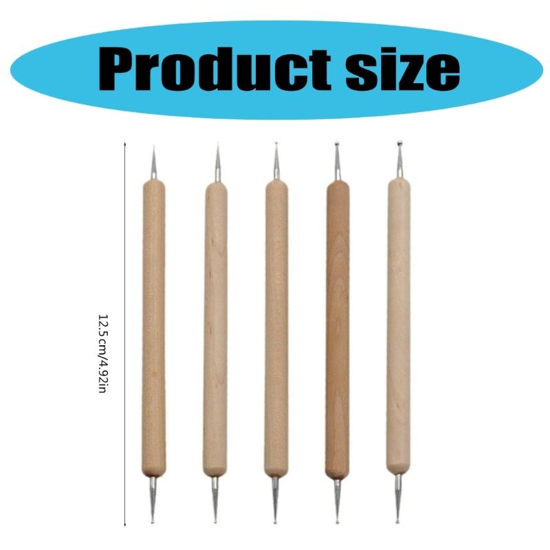 5 Pcs Clay Carving Tool Embossing Pen Dotting Pen with Two Ends Nail Art Pen for Embossing Pattern Clay Sculpting