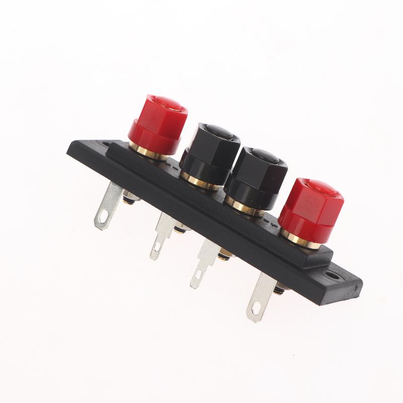 1Pcs Audio Accessories Speaker Amplifier Chassis Terminal Output Four-Position Terminal Soundbox Speaker Gold Wiring Board