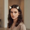 Glossy Devil Horn Hairpins Miniature Ox Horn Hair Clips Demon Horn Barrettes  Cosplayers