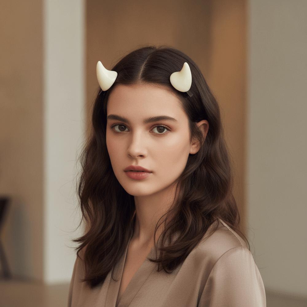 Glossy Devil Horn Hairpins Miniature Ox Horn Hair Clips Demon Horn Barrettes Cosplayers