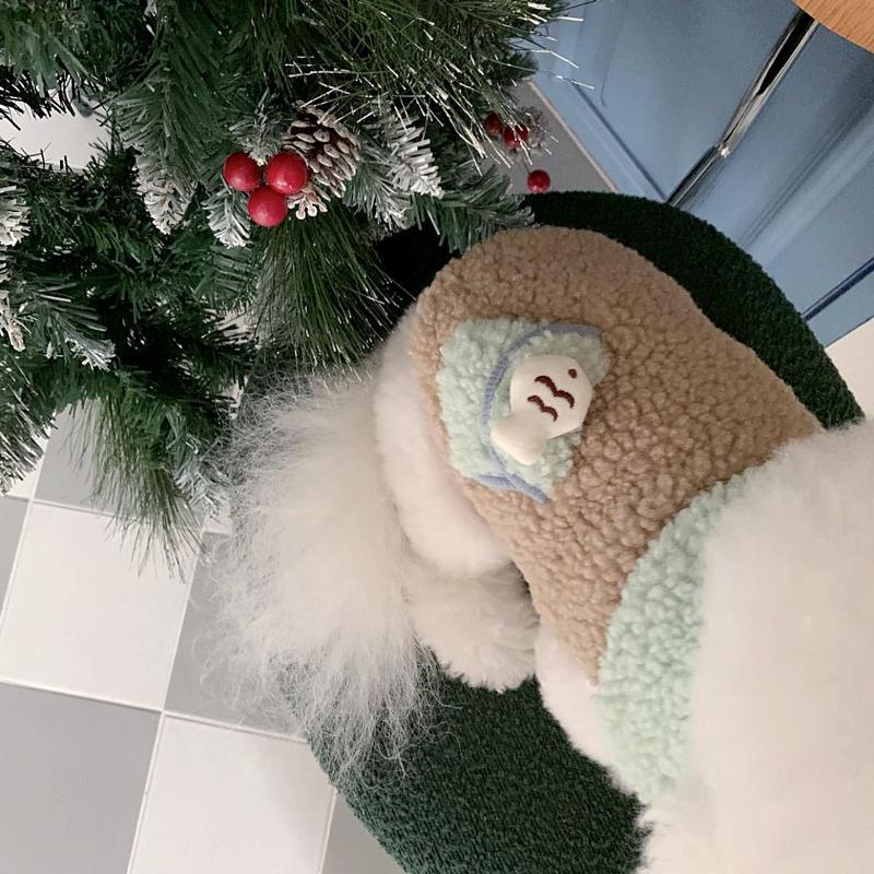 

Осенне-зимнее пальто из овечьей шерсти для домашних животных, плюшевый медведь, кошка, ошейник с карманами, йоркширский шнауцер, маленькая собака, теплый жилет для домашних животных, одежда для щенков S