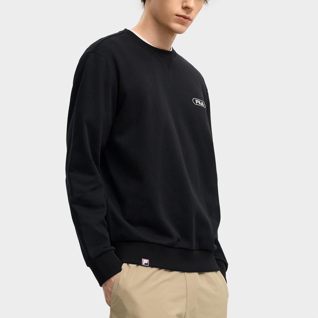 Fila Original Trendige Mode Lässig Locker Bequem Vielseitig Rundhals Pullover Sweatshirt Herren Sweatshirt F11M549212FBK