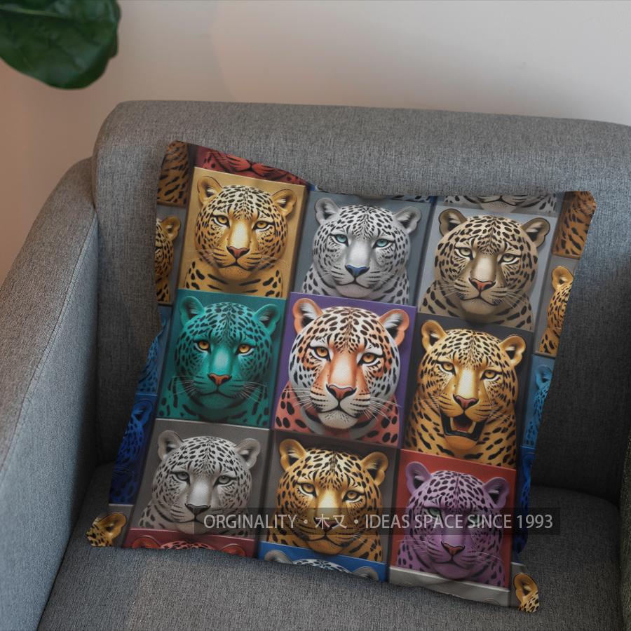 2D Unique Leopard-Patterned Digital Printed Pillowcase Pattern Cushion Cover Suitable For Sofa Bedroom Car Pillow Cover