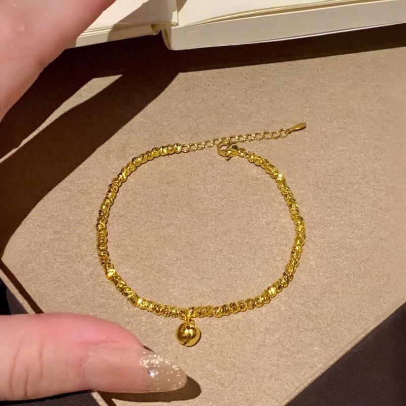 Xiaohongshu Super Sparkle Gold Bead Bracelet for Women – Elegant and Versatile Fashion Jewelry.