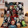 1PC Horror Movie Icons Flannel Blanket Gift, Suitable for Both Men And Women, Soft Ideal for Beds And Sofa, Birthday Or Christmas Gift
