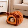 Pet Shelter Velvet Hamster Warm Nest Semi Closed Thickened Winter Pet Shelter Soft with Ear Guinea Pig Hideout Winter Season