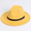 Einfarbiger Filz-Fedora-Hut Britischer Retro-Stil Unisex Flacher Rand Gentleman Flache Krone