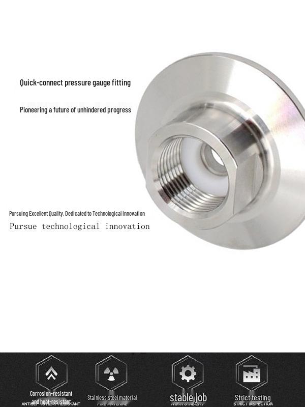 Xinyu 316L Stainless Steel Quick-Connect Pressure Gauge Fitting, M14 Inner/M20 End Thread, 304 New Model.