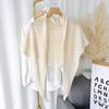 Terylene Striped Cutout Cape Triangle Shape Shoulder Scarf Sweet Stripe Knitted Shawl  Summer