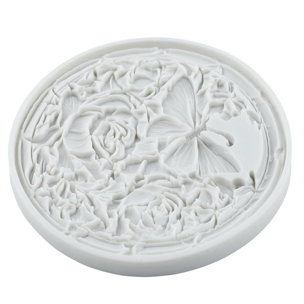 Baroque Photo Frame Silicone Mold Peony Garland Butterfly Rose Fondant Molds Cake Decorating Tools Theme Cake Dessert Decorated Chocolate Candy Mold