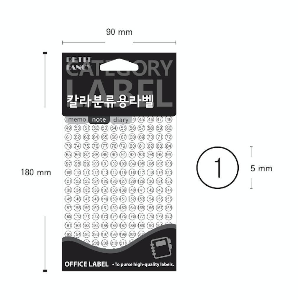 Petit Fancy Number & English Initial Category Label Stickers (10ea Each) Index Label / Office Label / Marking Tools / Tag Stickers - 34 Options