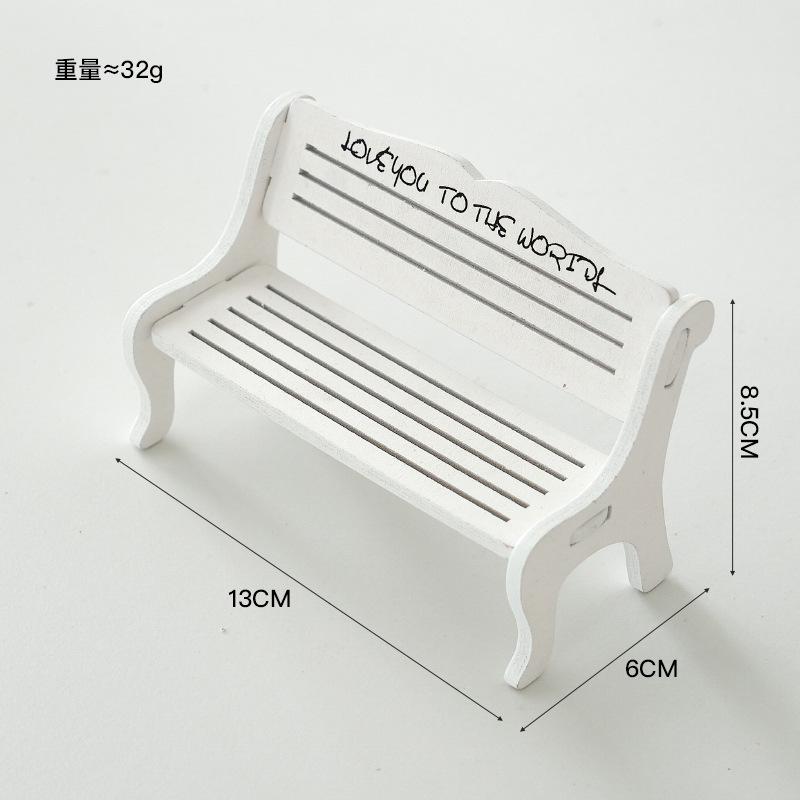 Wooden Small Chair Crafts, Carved with A Girlish Heart Design, Pink Chair, Photography Prop, Bench Decoration