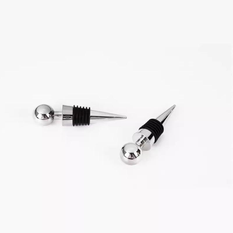 Practical Silver-plated Vacuum Household Wine Stopper with Silicone for Dust-proof and Fresh-keeping