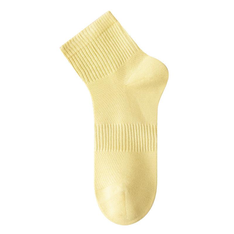 Summer Pure Cotton Boneless Thin Anti-odor Socks for Women, White Breathable Mesh Mid-length Socks for Women, Long Socks