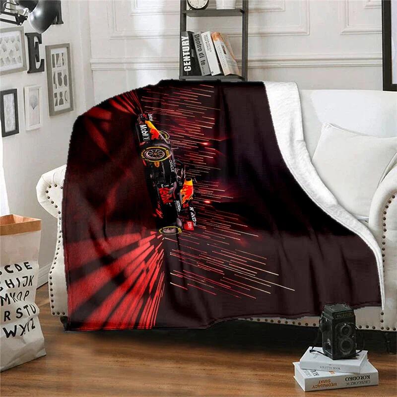 Flannel Blanket for Children F1 Sports Car Racing Car Famous Racing Blankets Soft Comfortable Home Travel Blanket High Quality