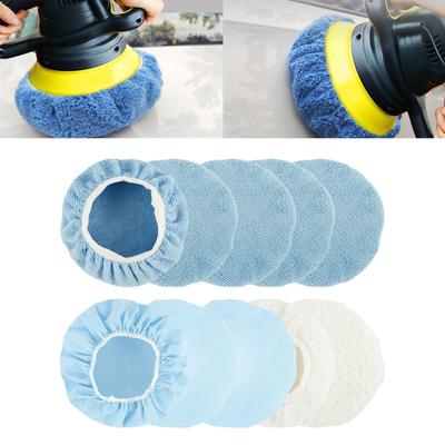 9 bis 10 Zoll Auto-Polierpad-Motorhaube, 10 Stück Auto-Polierpads für Motorhauben, 8 Stück Mikrofaser + 2 Stück Woll