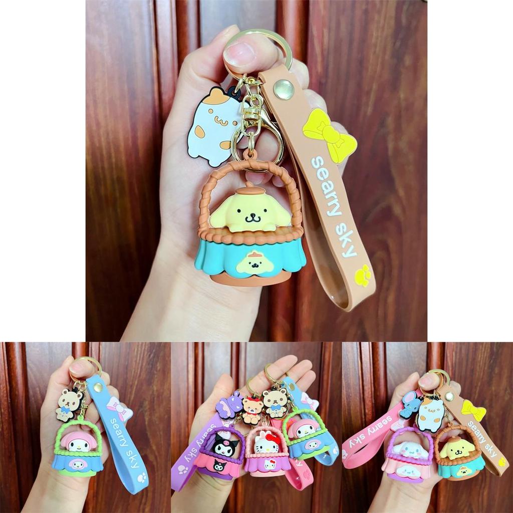 My Melody Pvc Plastic Keychains Toys Keyring Figures Pendant Xmas Gifts