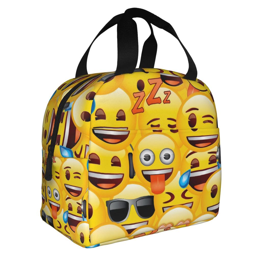 Funny Expression  Portable Lunch Box for Women Waterproof  Thermal Cooler Food Insulated Lunch Bag School