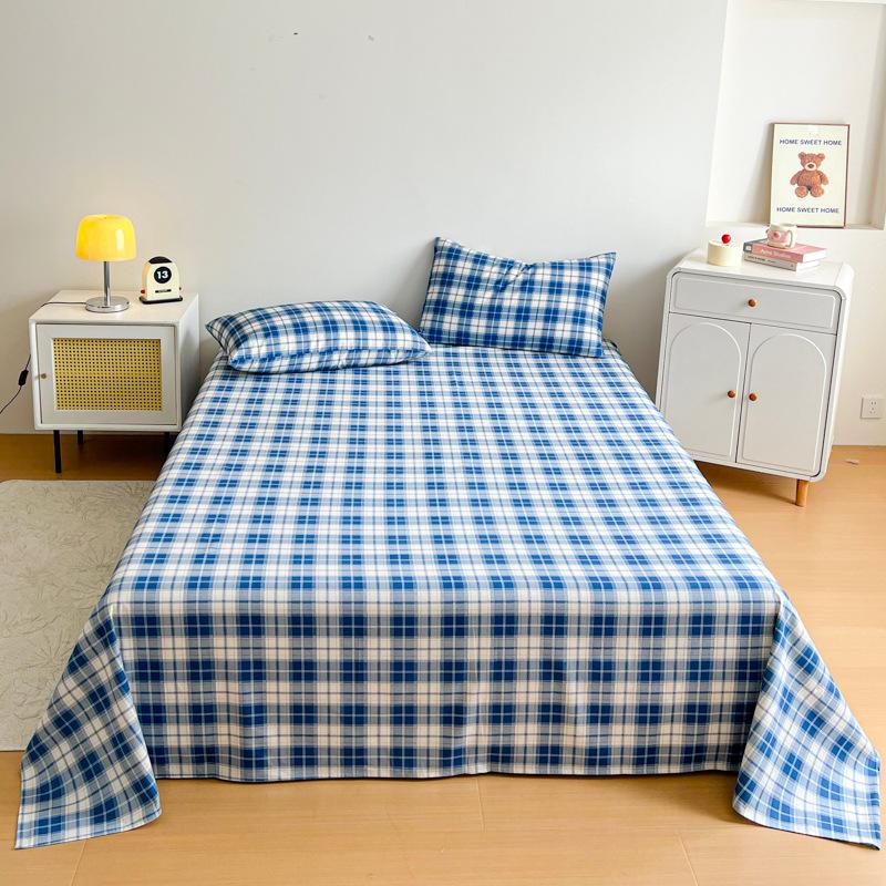 Cotton Polished Sheets Three-piece Set, Pure Cotton Student Dormitory Single Skin-friendly Sheets Three-piece Set