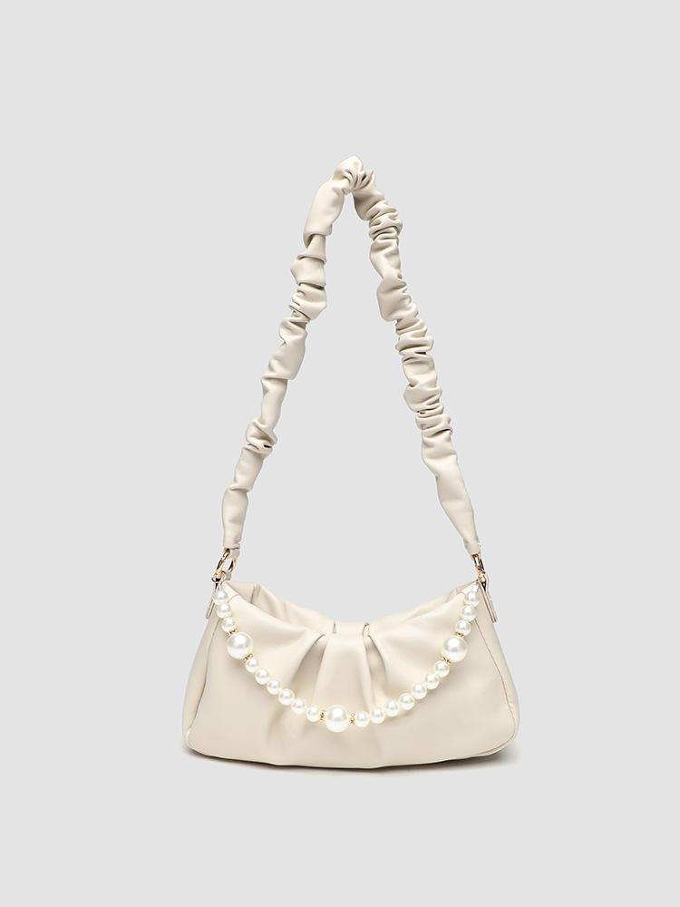 French Niche Cloud Bag Women'S Fashion Pleated Armpit Bag High-End Versatile Shoulder Messenger Bag