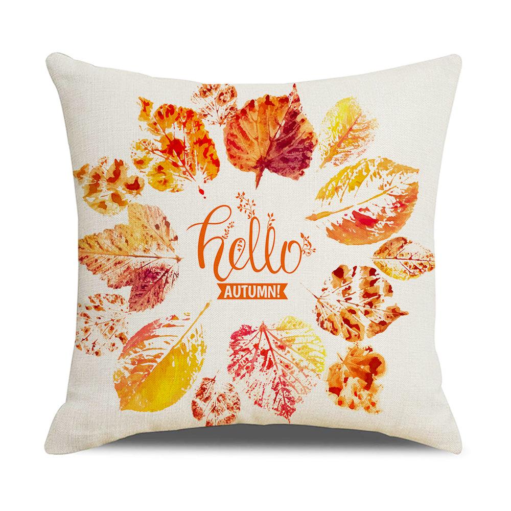 Home Autumn Pillow Cover New Pumpkin Truck Linen Cushion Cushion Cover