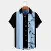 New Men's Shirt Summer Bowling Shirt Note Pattern Printed Daily Short Sleeve Button Comfortable Casual Men's Clothing
