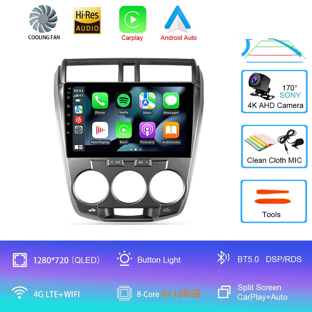 Car Radio Android 14 Carplay Multimedia Player For Honda City 2008 2009 2010 2011 2012 2013 2014 Autoradio Stereo 2din Head Unit