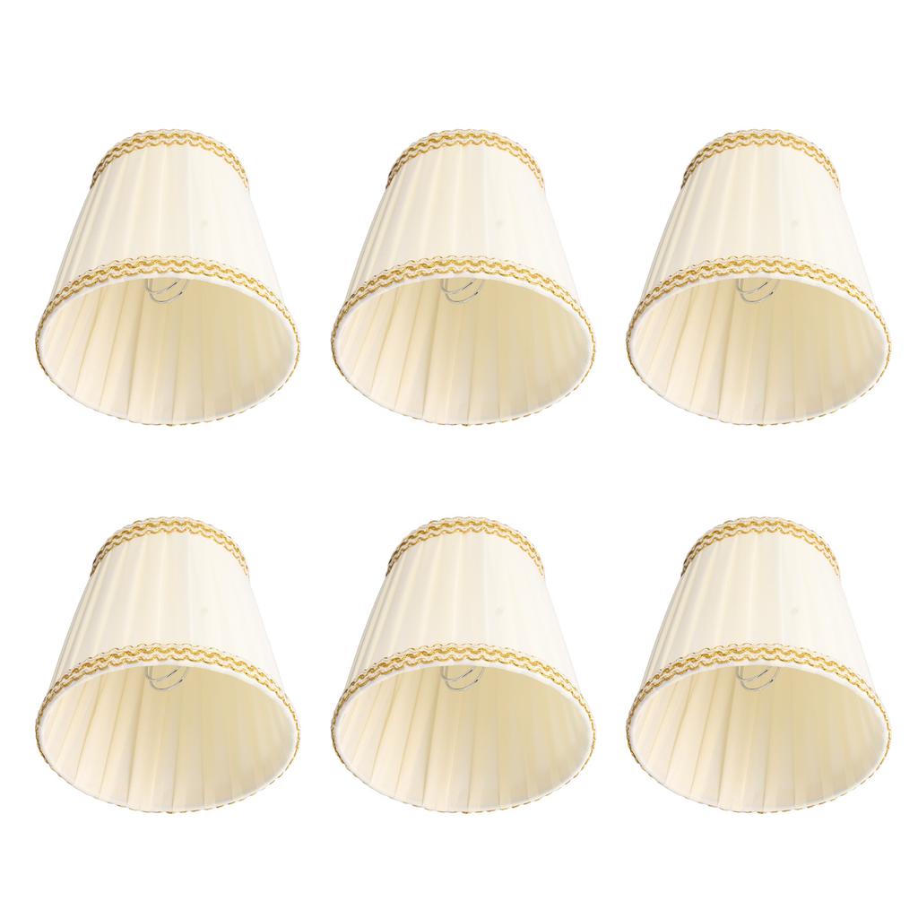 6Pcs Small Lamp Shade Clip On Drum Lampshade Cloth for Chandelier Candle Bulbs Lighting Accessories