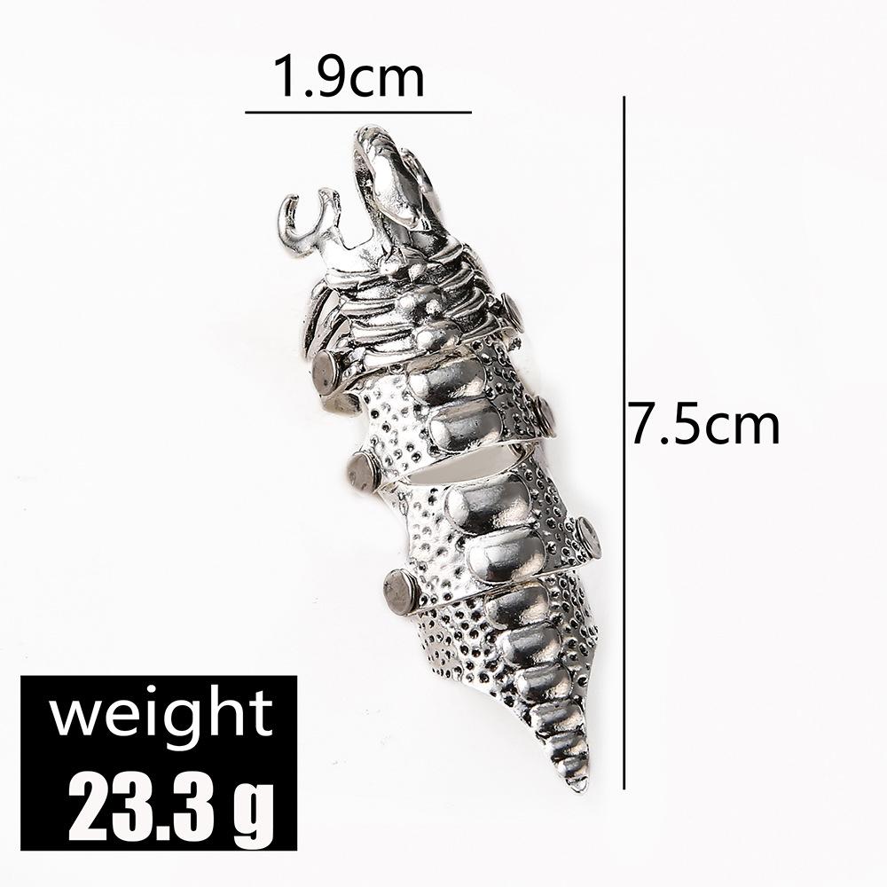 Anello Dominante Testa di Drago Scorpione Anello Articolato Flessibile Moda Uomo Anello Teschio