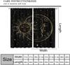 Sun Moon Curtains Bohemian Celestial Art Printed Blackout Window Drapes for Bedroom Living Room Kitchen Decor Fabric Set 2 Panel