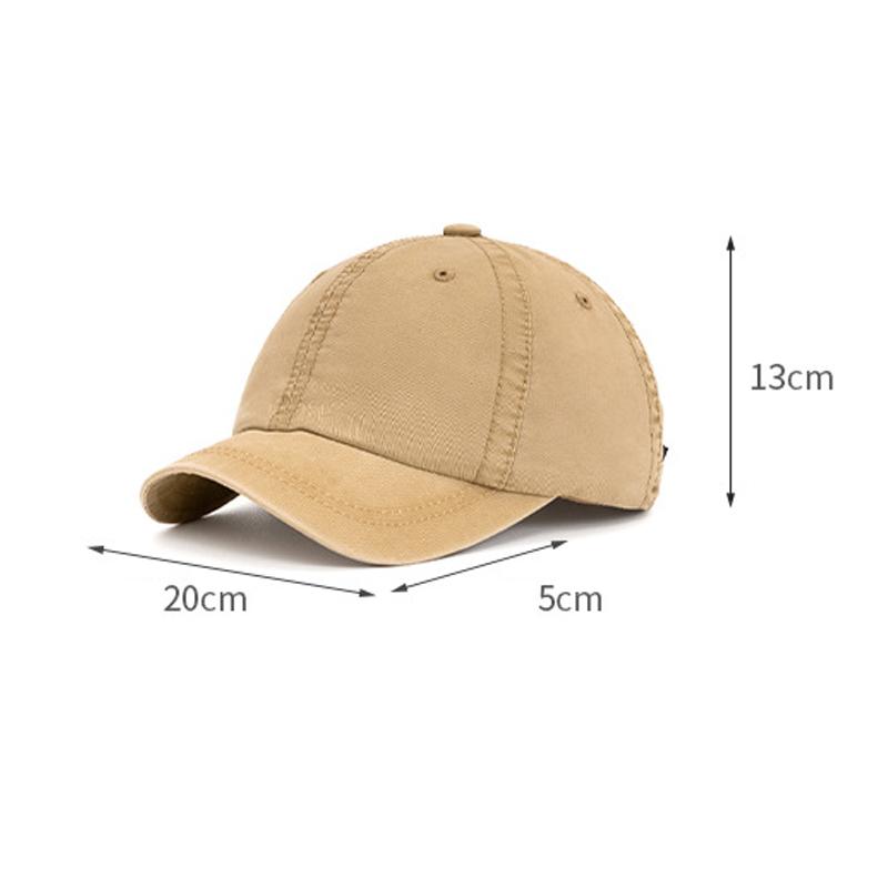Summer Short Brim Baseball Cap Retro Solid Color Cotton Cap Men Sun Hat