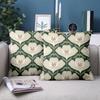 1 Pieces Floral Pattern Green Back Cushion Pillow Set Polyester Pillowcase, Sofa Decorative Cushion Cov Headboard Pillow