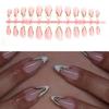 1 Set Almond Full Cover Stick on Nails Detachable Press On Nails Almond False Nails French Tip Artificial Nails for Girl