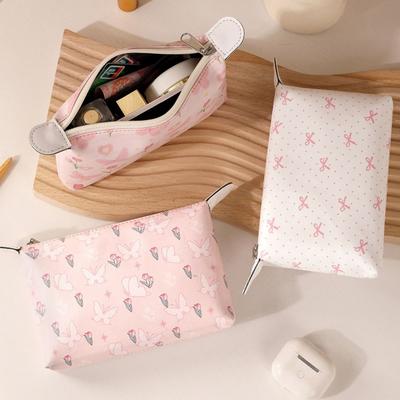 New PU Cosmetic Organizer Bags Waterproof Portable Makeup Bag Large Capacity Durable Toiletry Bags Women