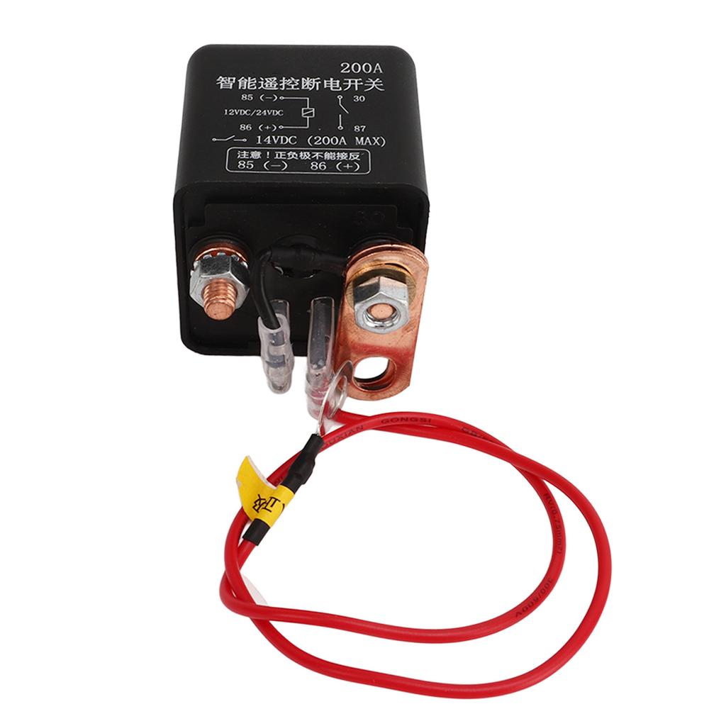 Fjärrkontrollerad batteriavstängare 12V 2,4W 200A Säker batteri på/av-brytare för bilar