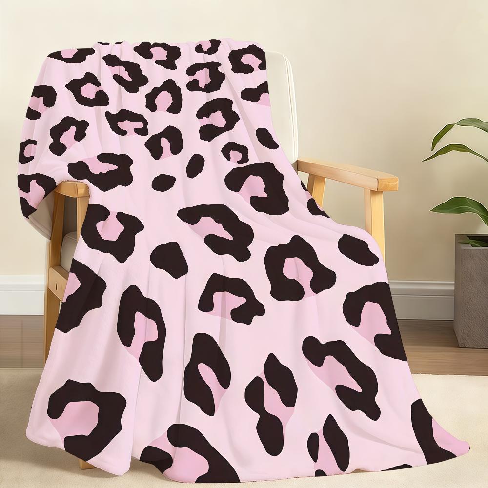 Leopardenmuster Kuhhautmuster Decke Weiche Überwurfdecke für Zuhause Schlafzimmer Bett Sofa Picknick Reise Büro Ruhedecke Geschenk