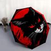 1pc Black Cat Red Moon Auto Open Close Umbrella, Portable 3-Fold Design, 8-Bone Iron Frame Outdoor Umbrella, Perfect Gift for Fans, Travelers, Daily U