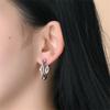New In Geometry Wound Ear Loops 925 Silver White Zircon Earrings Jewelry Women Earrings Girlfriend Anniversary Gift