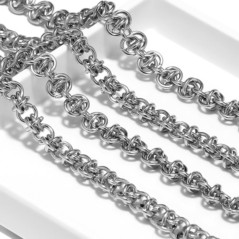 1 Meter 304 Edelstahl Grobe Knoten Große Kettenglieder für DIY Hip Hop Halsketten Schmuckherstellung Zubehör Zubehör