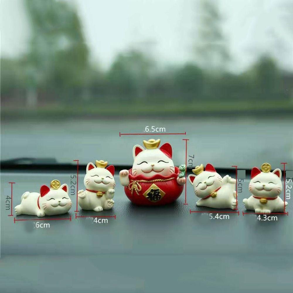 Shake Head Lucky Cat Car Decoration Waving Arm Car Fortune Cat Ornament  Home Decor