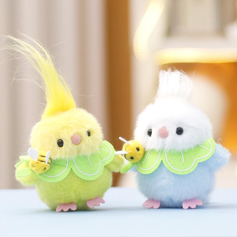 

Cute Plush Squeaky Four-Leaf Clover Bird Doll Pendant 13 cm