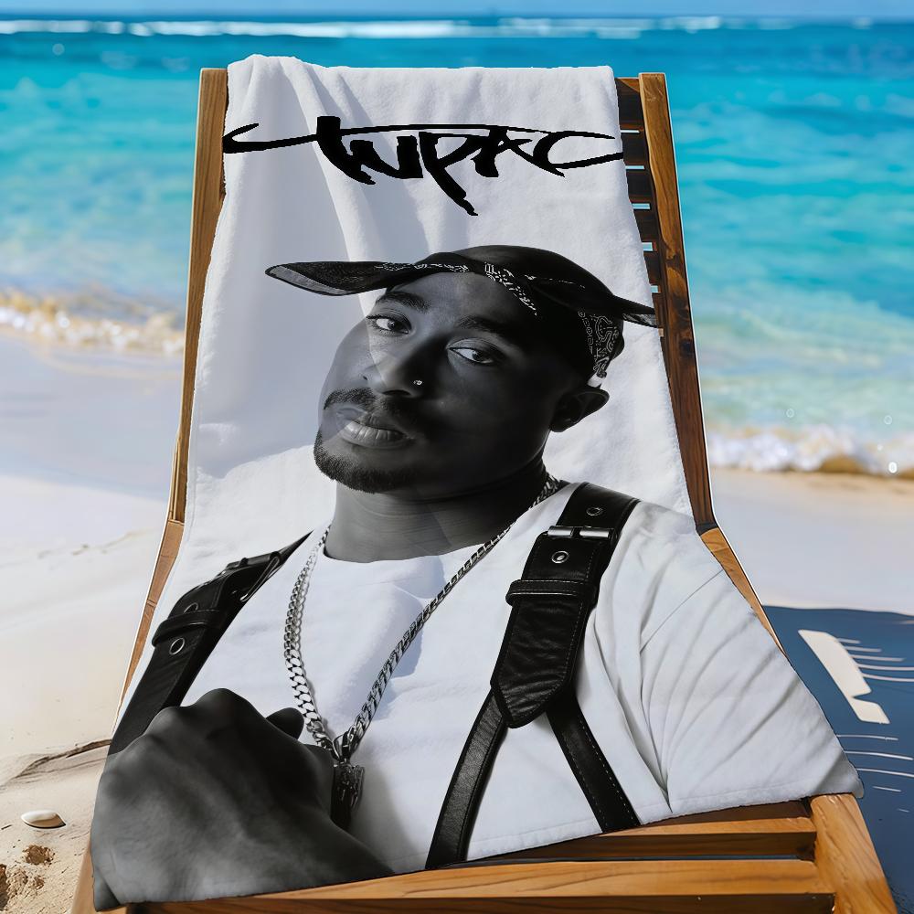 Rapper 2Pac T-Tupac S-Shakur-S Asciugamano Sportivo Asciugatura Rapida Attrezzatura da Viaggio Campeggio Anti-Sabbia Morbido Leggero Grande Asciugamano da Spiaggia