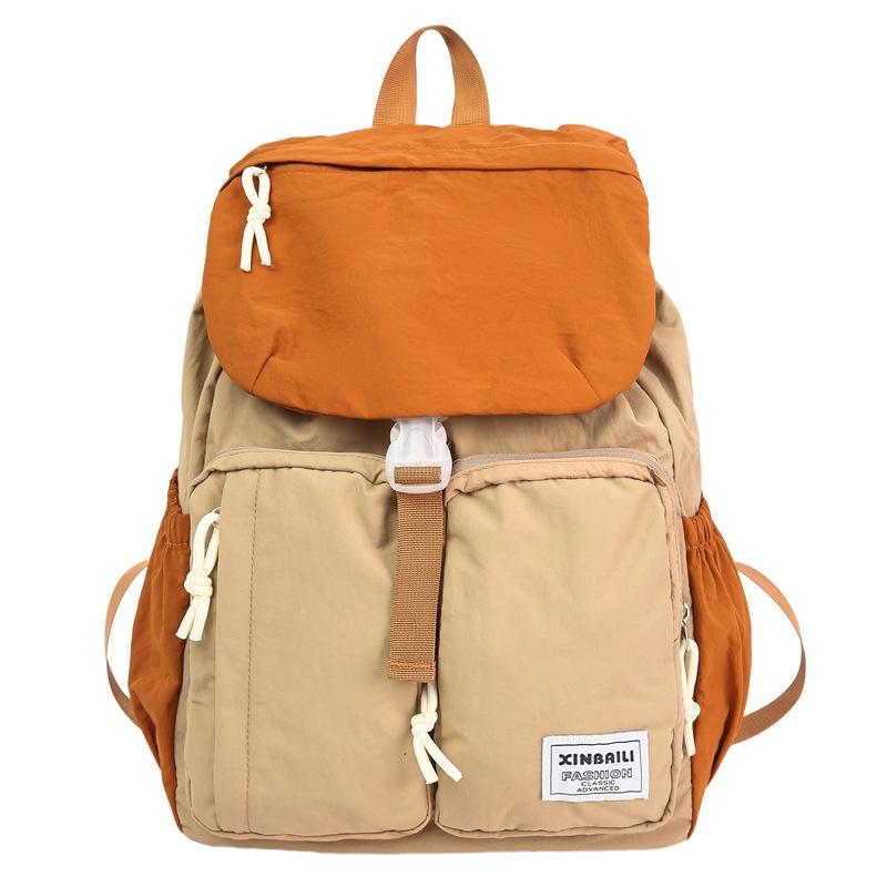 Outdoor japanische Farbkombination Rucksack große Kapazität Mehrfachtaschen Schultasche einfacher lässiger Rucksack Spritzwassergeschützt und verschleißfest