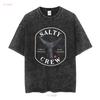SALTY CREW THRILL SEEKERS RISK TAKERS FISH FISHING TEE T SHIRT Mens M Black Vintage Washed Homme Stretched Designer Clothes