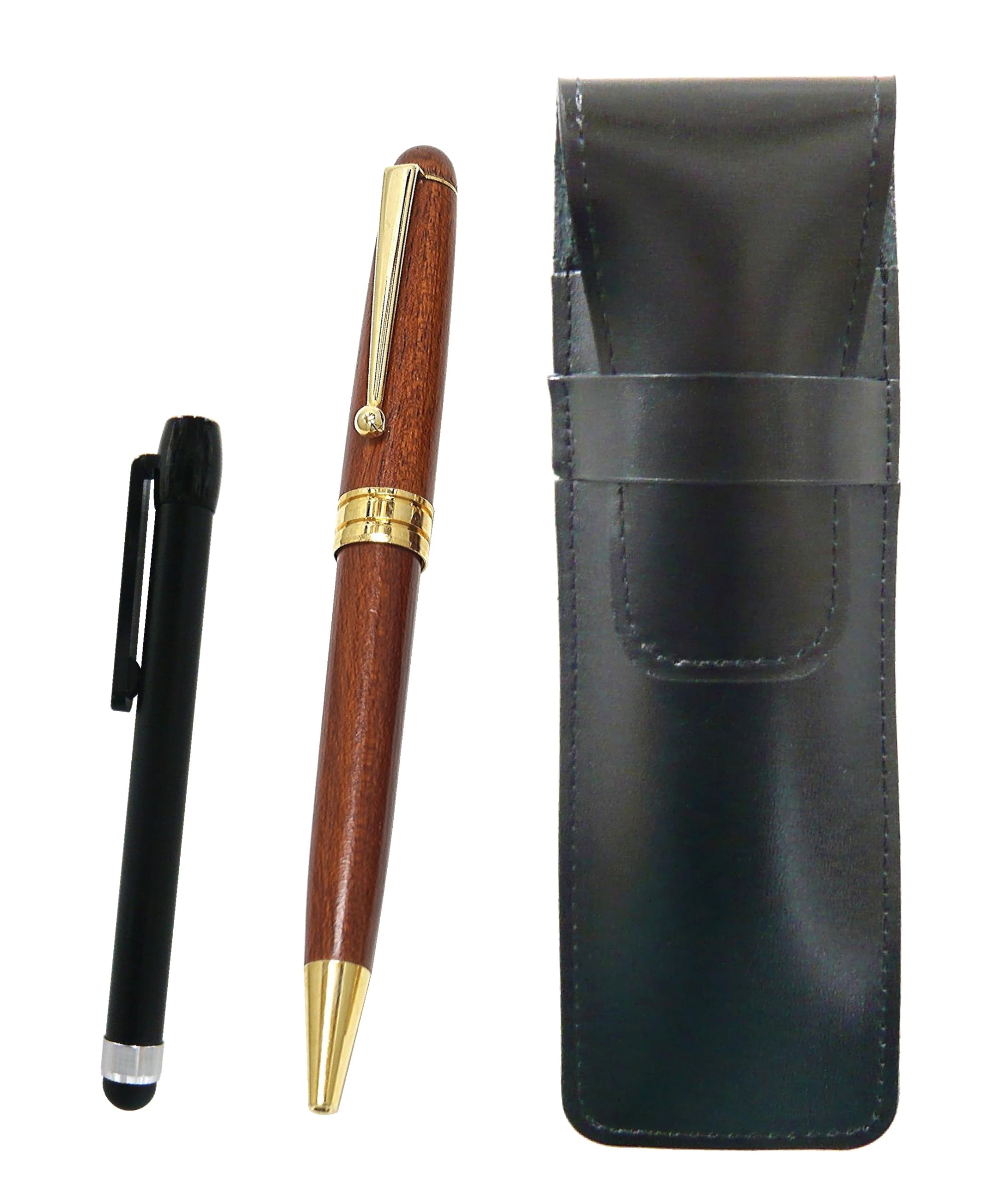 

Тонкий пенал из коровьей кожи, черный металлический стержень, черный и деревянный стержень, вращающаяся шариковая ручка в стиле ретро, набор для тренировки ASB-ALB-1455