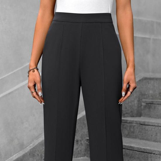 Damen Anzughose Hohe Taille Einfarbig Reißverschluss Design Kleiderhose Business Pendeln Arbeit Reise Schule Hose