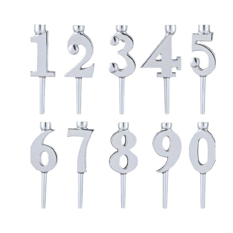 Birthday Number Candle Holders Set Reusables Digital Cake Toppers Decoration Numbers 0-9 Numeral Candle Holder