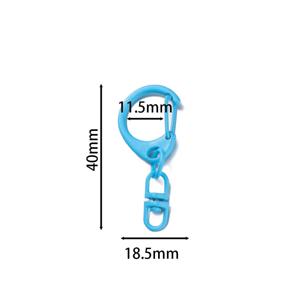 5pcs Alloy Colorful D-shaped Hooks With Rotatable Eight-character Buckle for DIY Keychains Crafts Bag Charms Key Ring Findings