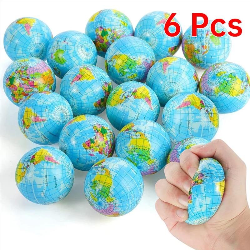 Color Printed Earth Simulation Slow Bouncing Ball Decompression Slow Rebound Kneading Toy Super Soft Creativity